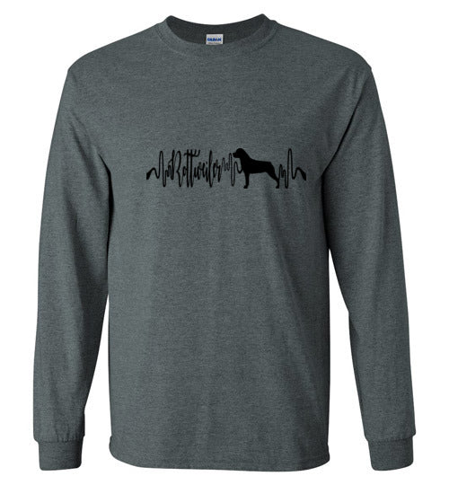 Rottweiler Heartbeat Unisex Long Sleeve T-Shirt - WagALotBowWow