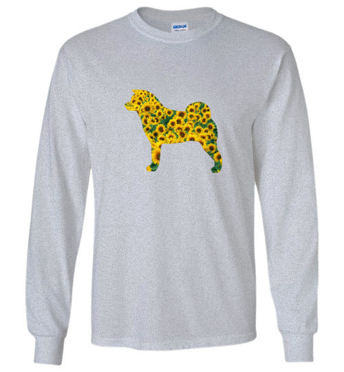 Sunflower Akita LongSleeve & Hoodie - WagALotBowWow