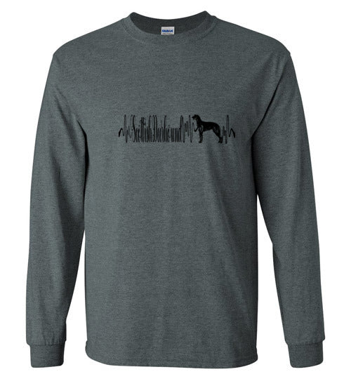 Scottish Deerhound Heartbeat Unisex Long Sleeve T-Shirt - WagALotBowWow