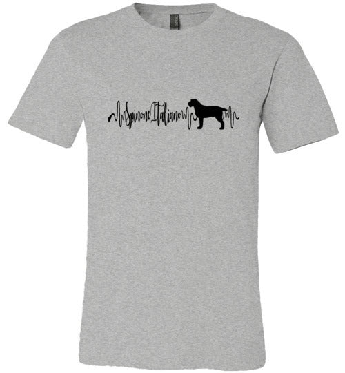 Spinone Italiano Heartbeat Unisex Short Sleeve Shirt Black - WagALotBowWow