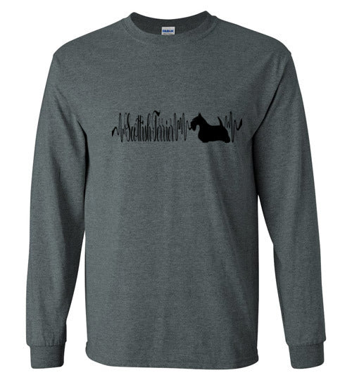 Scottish Terrier Heartbeat Unisex LongSleeve Shirt - WagALotBowWow
