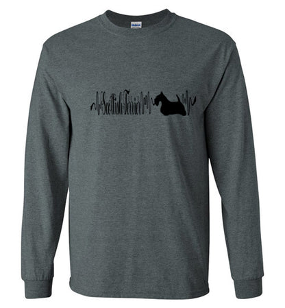 Scottish Terrier Heartbeat Unisex LongSleeve Shirt - WagALotBowWow
