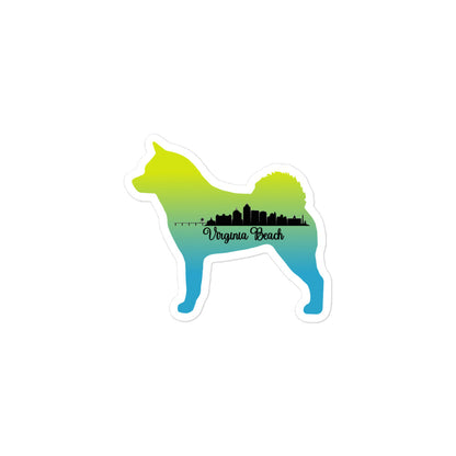 VA Beach Akita Bubble-free stickers - WagALotBowWow