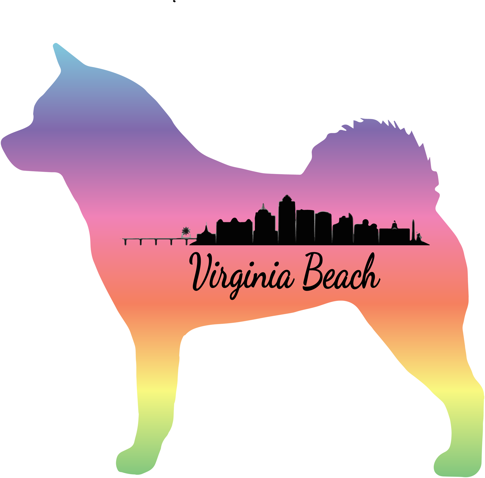 VA Beach Akita Bubble-free stickers - WagALotBowWow