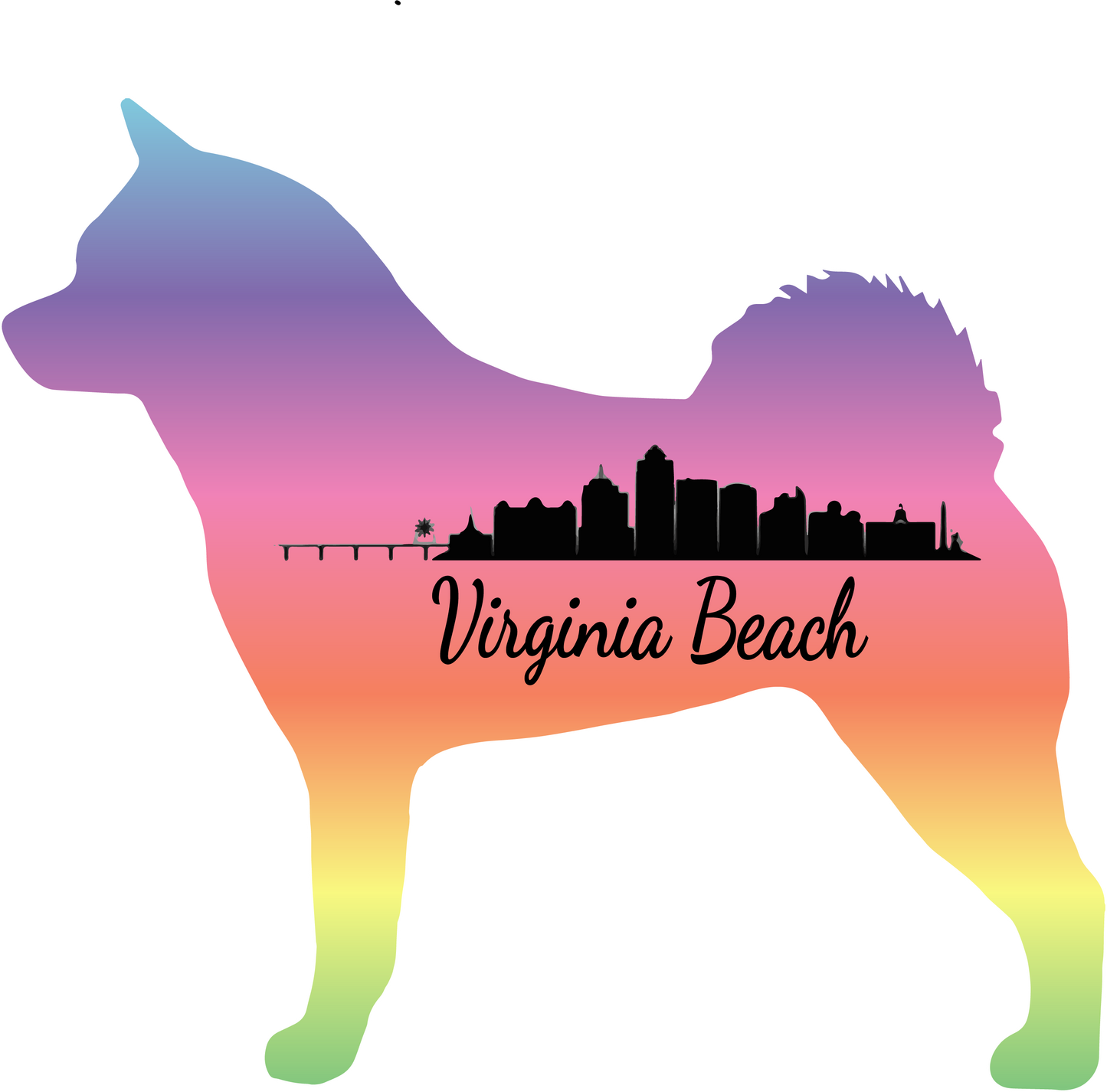 VA Beach Akita Bubble-free stickers - WagALotBowWow
