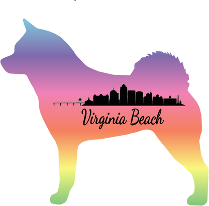 VA Beach Akita Bubble-free stickers - WagALotBowWow