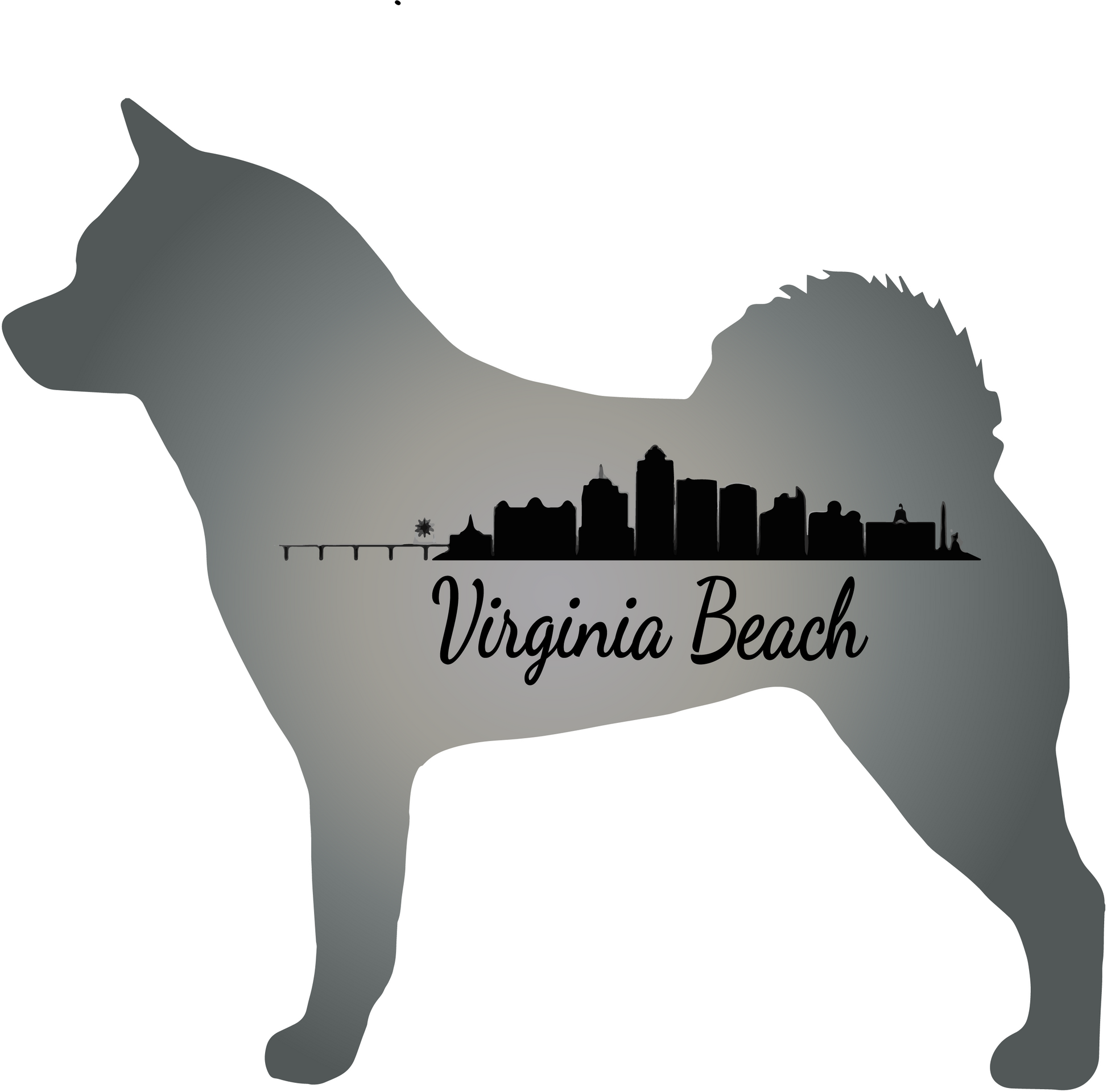 VA Beach Akita Bubble-free stickers - WagALotBowWow