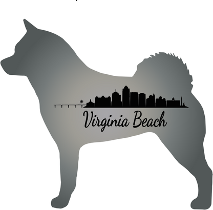 VA Beach Akita Bubble-free stickers - WagALotBowWow