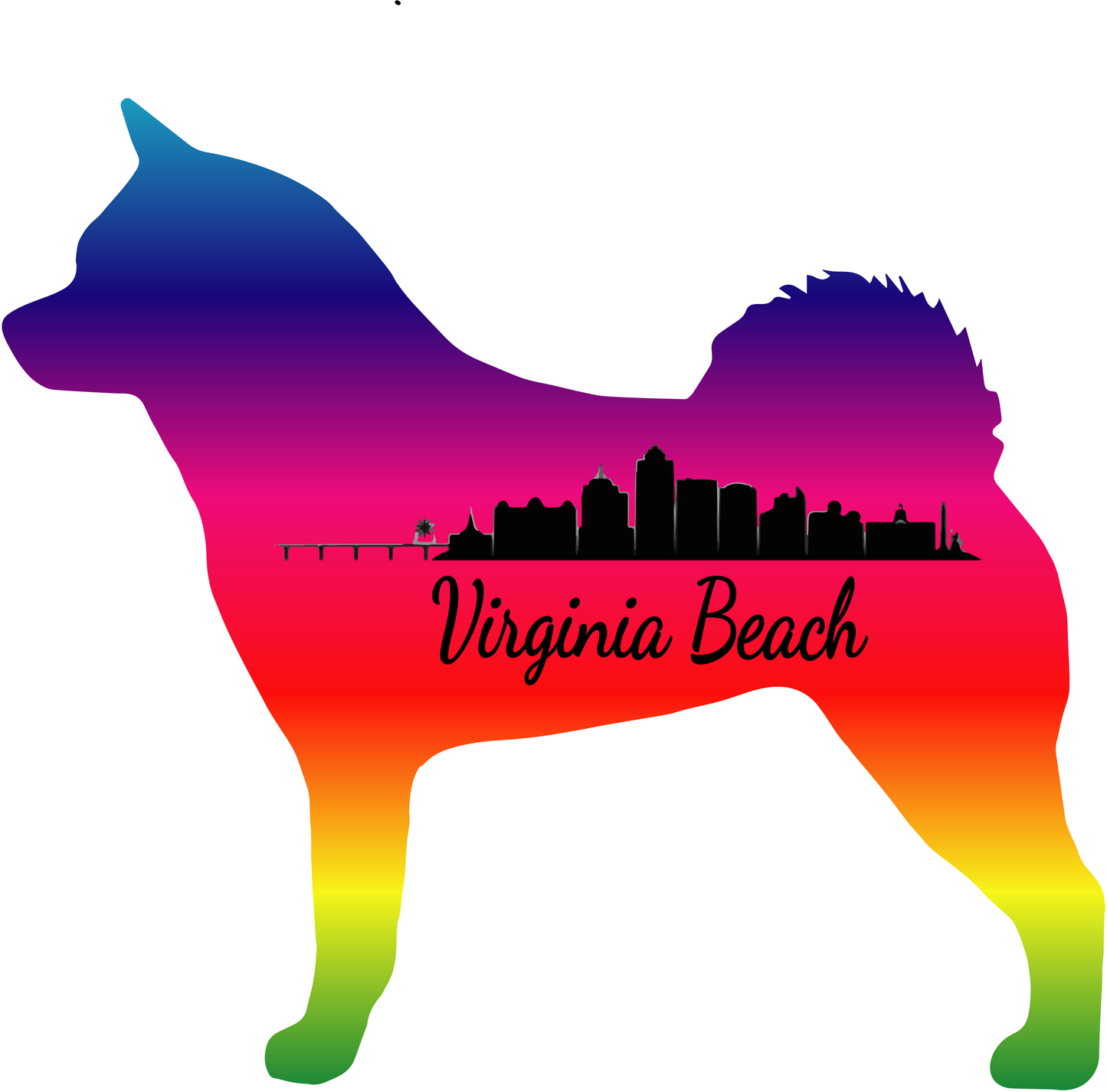 VA Beach Akita Bubble-free stickers - WagALotBowWow