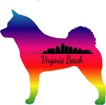 VA Beach Akita Bubble-free stickers - WagALotBowWow