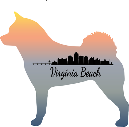 VA Beach Akita Bubble-free stickers - WagALotBowWow