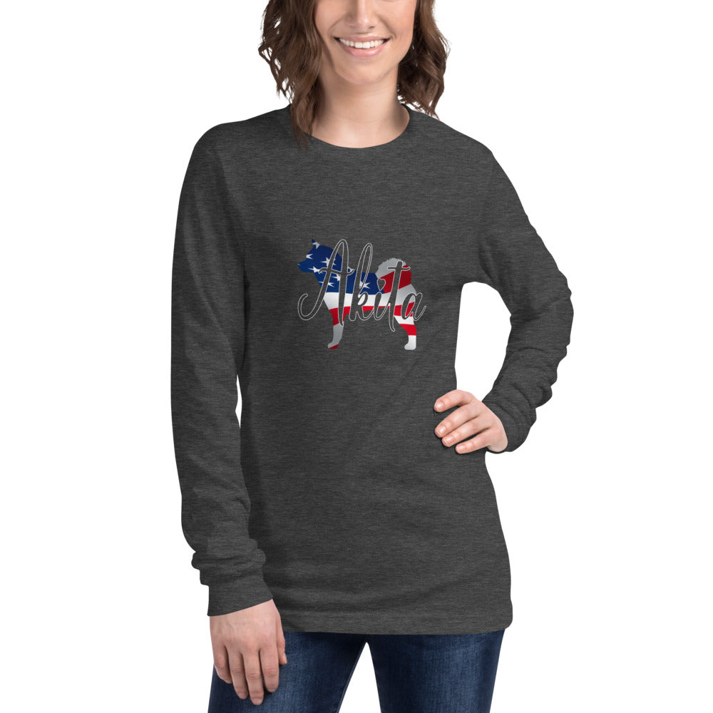 USA Akita Unisex Long Sleeve Tee - WagALotBowWow