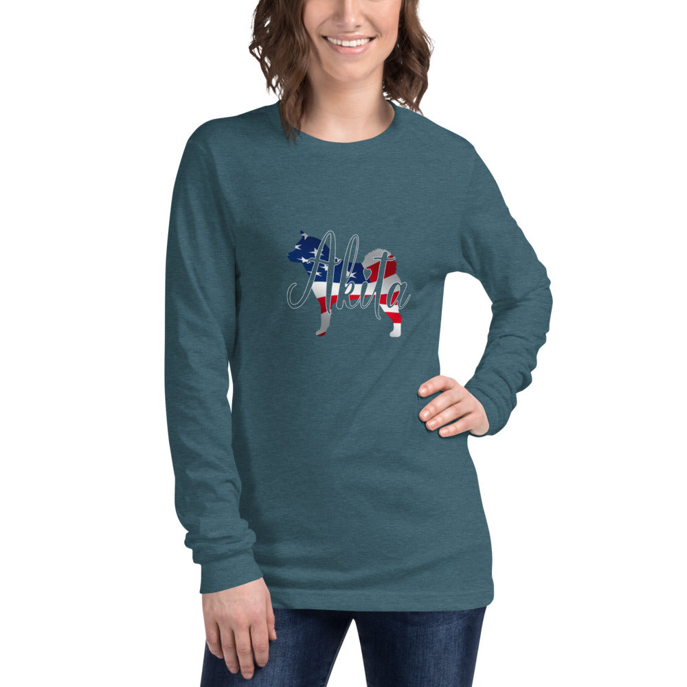 USA Akita Unisex Long Sleeve Tee - WagALotBowWow