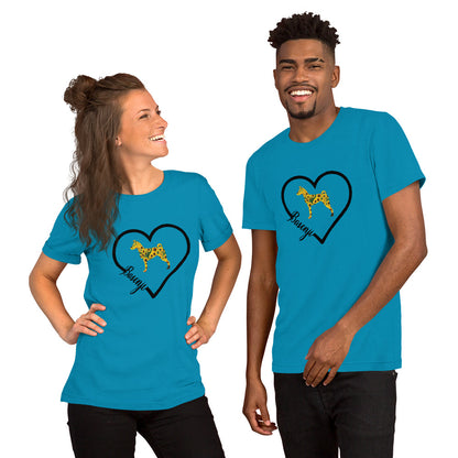 Basenji Heart Sunflower Short-Sleeve Unisex T-Shirt - WagALotBowWow