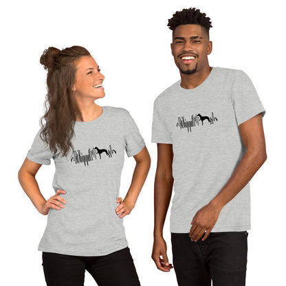 Whippet Heartbeat Short-Sleeve Unisex T-Shirt - WagALotBowWow