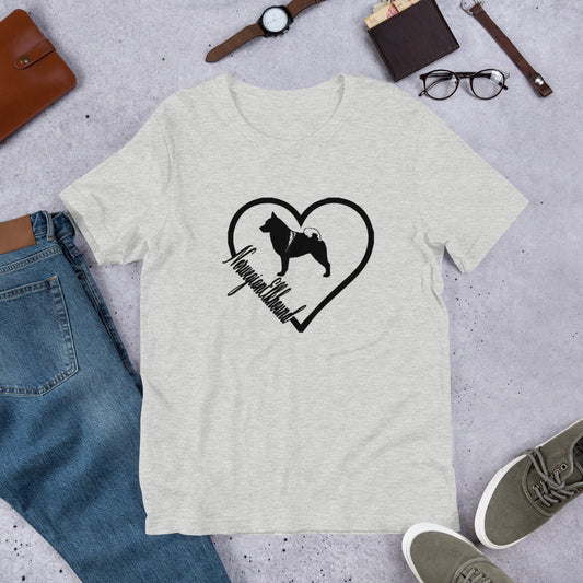 Norwegian Elkhound Heart Short-Sleeve Unisex T-Shirt - WagALotBowWow