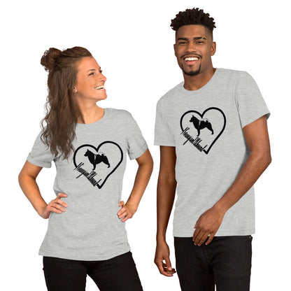 Norwegian Elkhound Heart Short-Sleeve Unisex T-Shirt - WagALotBowWow