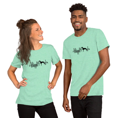 Whippet Heartbeat Short-Sleeve Unisex T-Shirt - WagALotBowWow