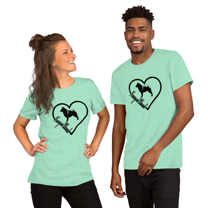 Norwegian Elkhound Heart Short-Sleeve Unisex T-Shirt - WagALotBowWow