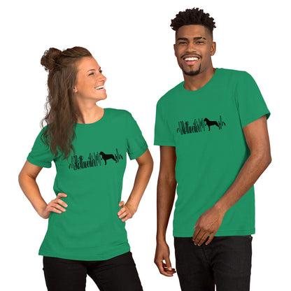 Rottweiler Heartbeat Silhouette Short-Sleeve Unisex T-Shirt - WagALotBowWow