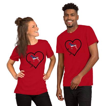 Basenji Heart USA Short-Sleeve Unisex T-Shirt - WagALotBowWow