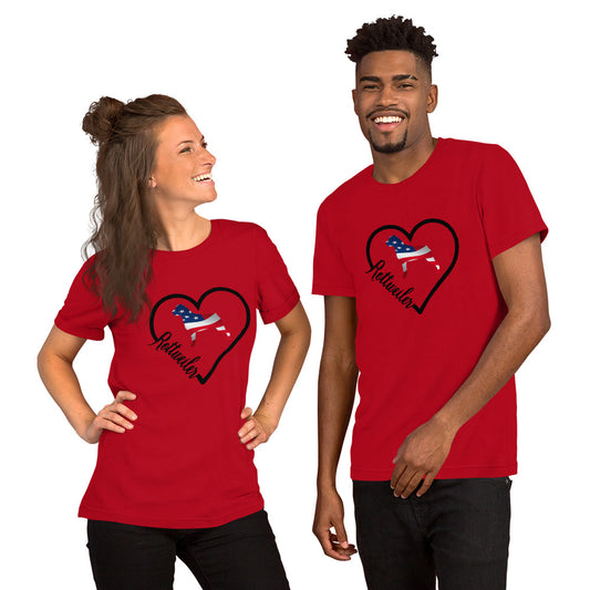 Rottweiler Heart USA Short-Sleeve Unisex T-Shirt - WagALotBowWow