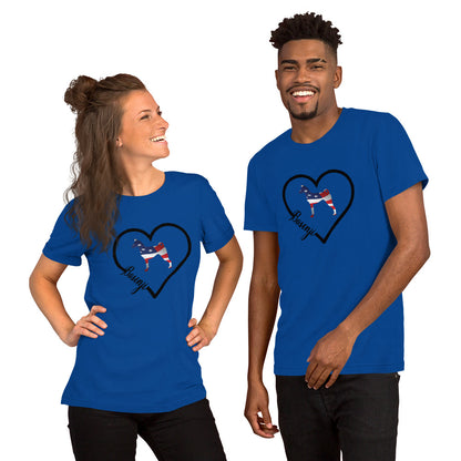 Basenji Heart USA Short-Sleeve Unisex T-Shirt - WagALotBowWow