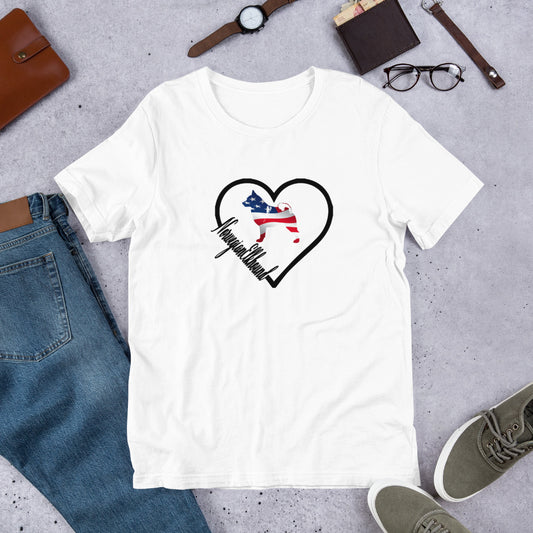 Norwegian Elkhound Heart USA Short-Sleeve Unisex T-Shirt - WagALotBowWow