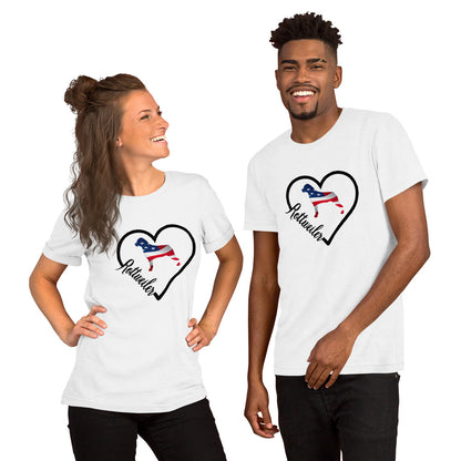 Rottweiler Heart USA Short-Sleeve Unisex T-Shirt - WagALotBowWow