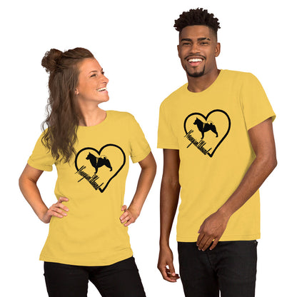 Norwegian Elkhound Heart Short-Sleeve Unisex T-Shirt - WagALotBowWow