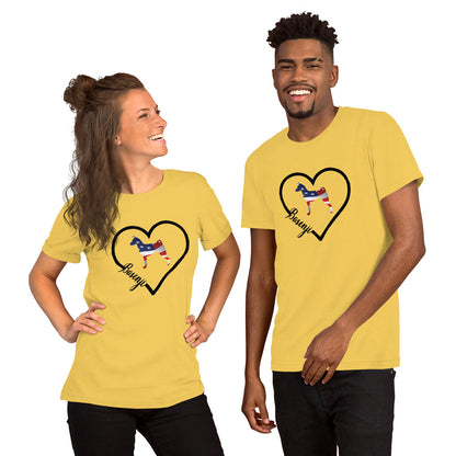 Basenji Heart USA Short-Sleeve Unisex T-Shirt - WagALotBowWow