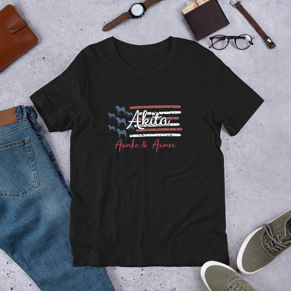 Awake & Aware Akita Unisex t-shirt - WagALotBowWow