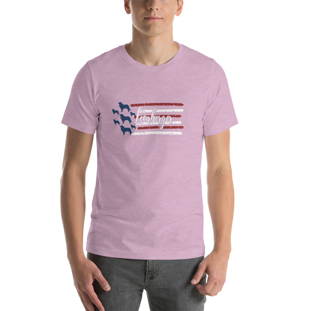 Leonberger Flag Short-sleeve unisex t-shirt - WagALotBowWow