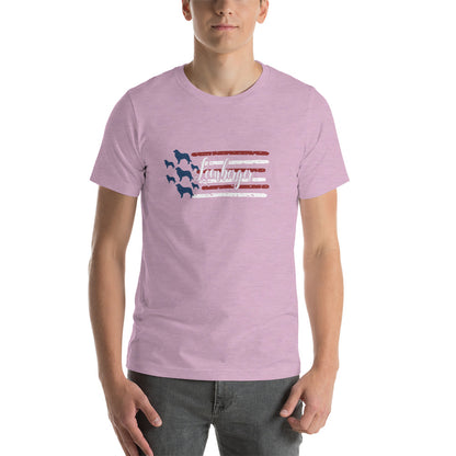 Leonberger Flag Short-sleeve unisex t-shirt - WagALotBowWow