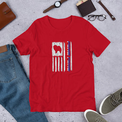 Chow Chow Vertical Flag RWB Short-sleeve unisex t-shirt - WagALotBowWow